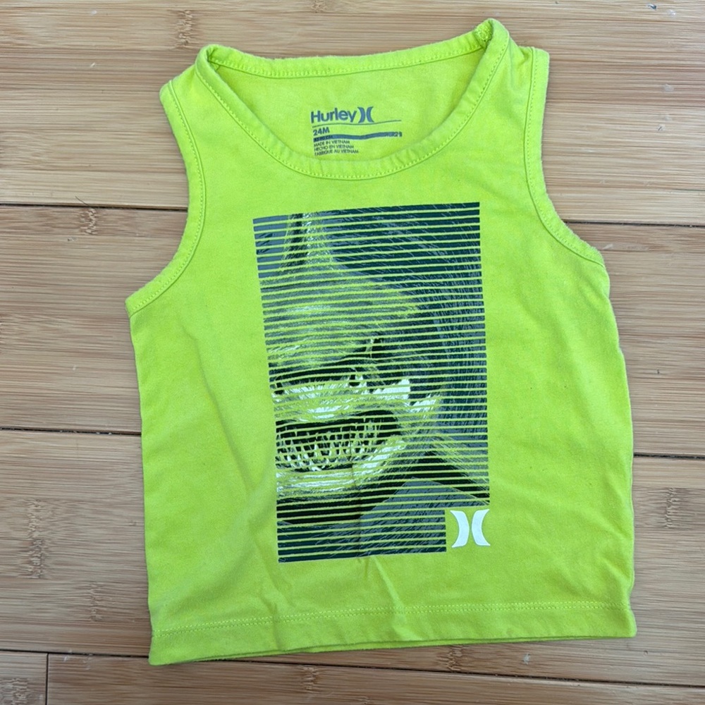 Hurley Green Graphic Tank Top Sporty Casual